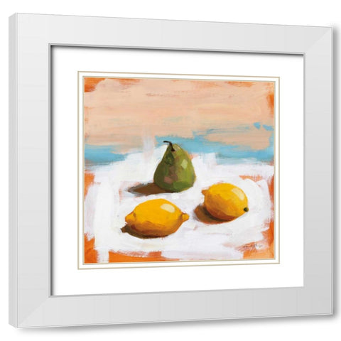 Fruit and Cheer II White Modern Wood Framed Art Print with Double Matting by Munger, Pamela