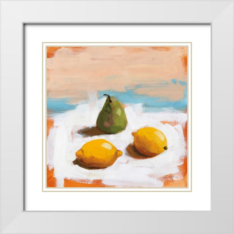Fruit and Cheer II White Modern Wood Framed Art Print with Double Matting by Munger, Pamela