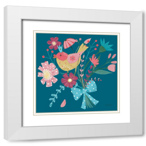 Royal Birds V Blue White Modern Wood Framed Art Print with Double Matting by Zaman, Farida