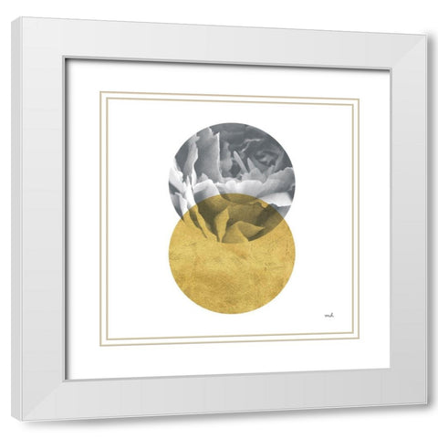 Blossoms I Gold White Modern Wood Framed Art Print with Double Matting by Hershey, Moira