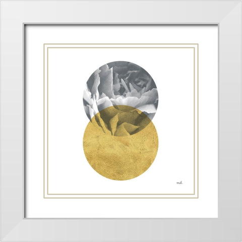 Blossoms I Gold White Modern Wood Framed Art Print with Double Matting by Hershey, Moira