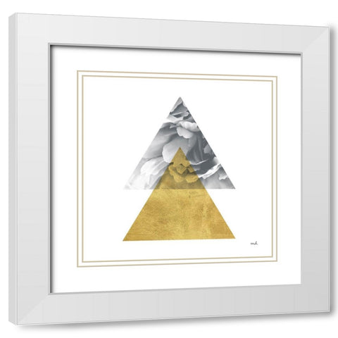 Blossoms II Gold White Modern Wood Framed Art Print with Double Matting by Hershey, Moira