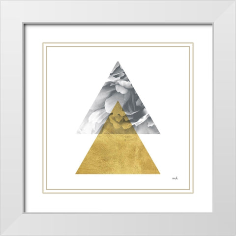 Blossoms II Gold White Modern Wood Framed Art Print with Double Matting by Hershey, Moira