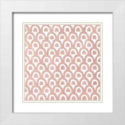 Simply Elegant XII Rose Gold Crop White Modern Wood Framed Art Print with Double Matting by Green, Nancy
