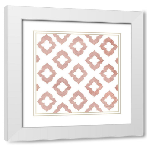 Simply Elegant XIV Rose Gold Crop White Modern Wood Framed Art Print with Double Matting by Green, Nancy