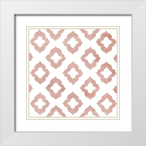 Simply Elegant XIV Rose Gold Crop White Modern Wood Framed Art Print with Double Matting by Green, Nancy