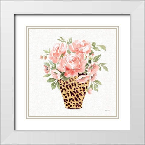 Luxe Bouquet I White Modern Wood Framed Art Print with Double Matting by Grove, Beth