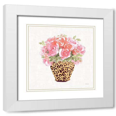 Luxe Bouquet II White Modern Wood Framed Art Print with Double Matting by Grove, Beth