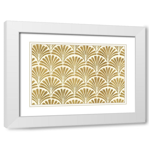 Winged Study Pattern VIII Gold Crop White Modern Wood Framed Art Print with Double Matting by Penner, Janelle