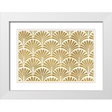 Winged Study Pattern VIII Gold Crop White Modern Wood Framed Art Print with Double Matting by Penner, Janelle