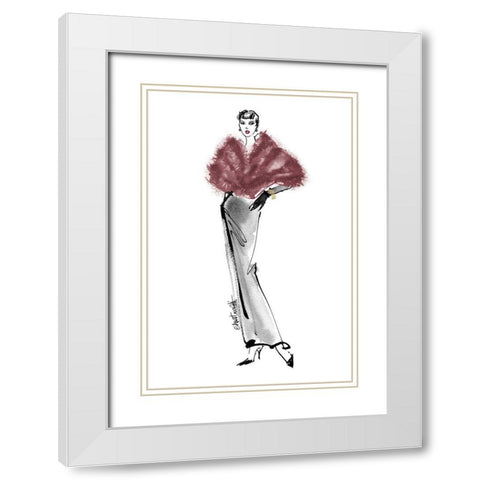 Fifties Fashion I v2 Plum White Modern Wood Framed Art Print with Double Matting by Tavoletti, Anne