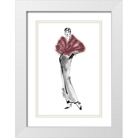 Fifties Fashion I v2 Plum White Modern Wood Framed Art Print with Double Matting by Tavoletti, Anne