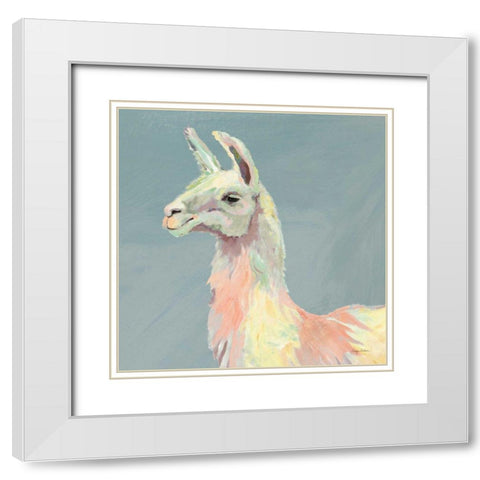 Ophelia on Blue Crop White Modern Wood Framed Art Print with Double Matting by Tillmon, Avery