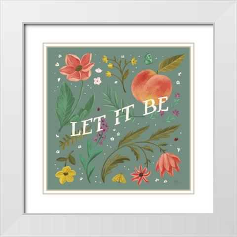 Spring Botanicals V Sage White Modern Wood Framed Art Print with Double Matting by Penner, Janelle