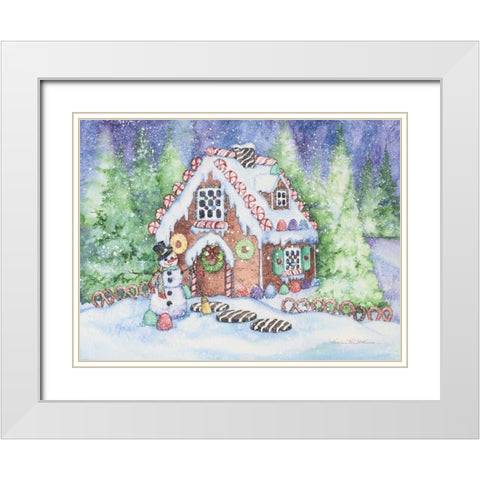 Gingerbread House White Modern Wood Framed Art Print with Double Matting by McKenna, Kathleen Parr