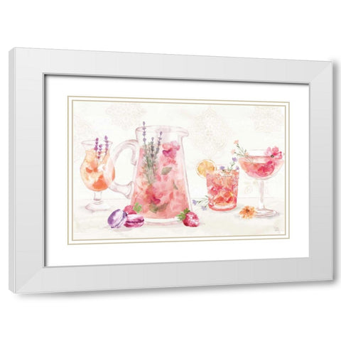 Classy Cocktails I White Modern Wood Framed Art Print with Double Matting by June, Dina