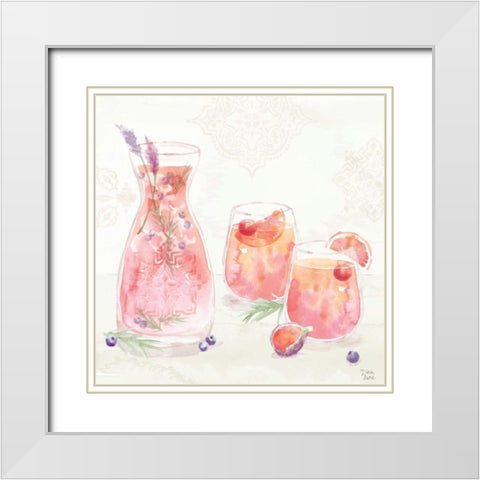Classy Cocktails II White Modern Wood Framed Art Print with Double Matting by June, Dina