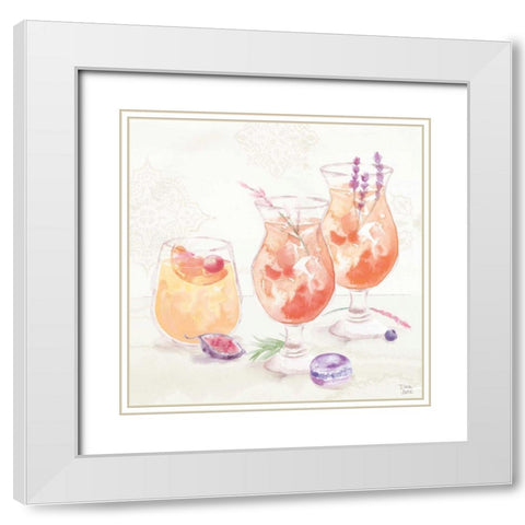 Classy Cocktails III White Modern Wood Framed Art Print with Double Matting by June, Dina