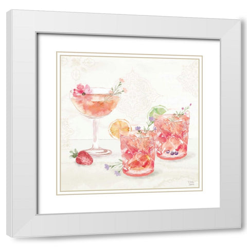 Classy Cocktails V White Modern Wood Framed Art Print with Double Matting by June, Dina