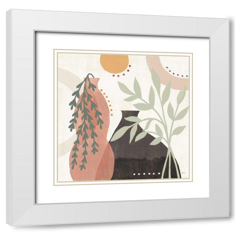 Botanical Form V White Modern Wood Framed Art Print with Double Matting by Charron, Veronique