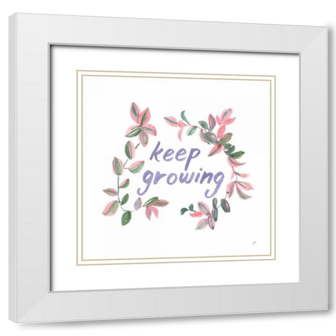 Growing Beauty II White Modern Wood Framed Art Print with Double Matting by Panganiban, Karyn