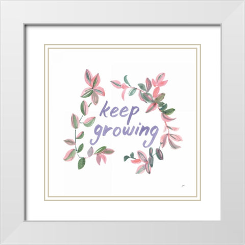 Growing Beauty II White Modern Wood Framed Art Print with Double Matting by Panganiban, Karyn