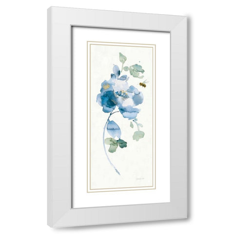 Blues of Summer III Gilded Panel White Modern Wood Framed Art Print with Double Matting by Nai, Danhui