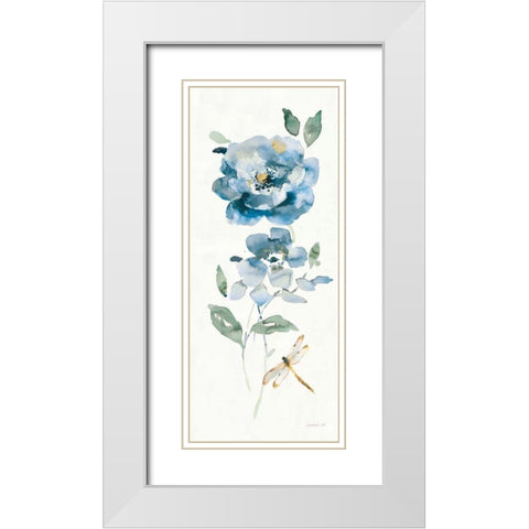 Blues of Summer IV Gilded Panel White Modern Wood Framed Art Print with Double Matting by Nai, Danhui