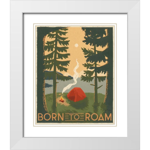 Born to Roam II White Modern Wood Framed Art Print with Double Matting by Penner, Janelle