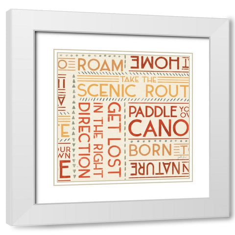 Born to Roam Pattern VB White Modern Wood Framed Art Print with Double Matting by Penner, Janelle