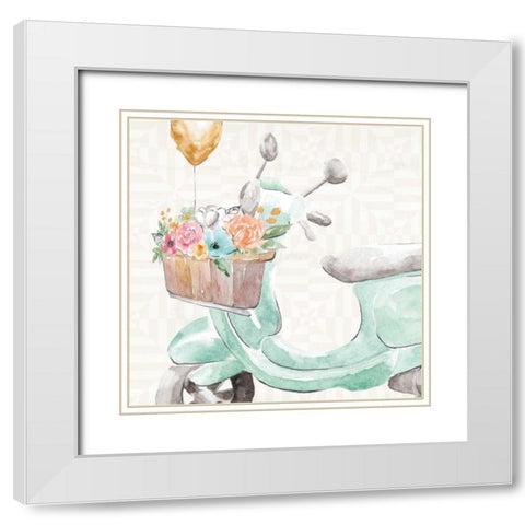 World Tour IX White Modern Wood Framed Art Print with Double Matting by June, Dina