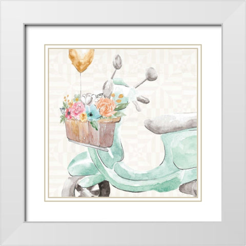 World Tour IX White Modern Wood Framed Art Print with Double Matting by June, Dina