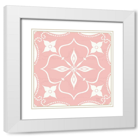 World Tour Pattern IIB White Modern Wood Framed Art Print with Double Matting by June, Dina