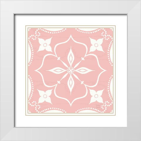 World Tour Pattern IIB White Modern Wood Framed Art Print with Double Matting by June, Dina