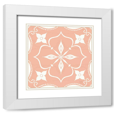World Tour Pattern IIC White Modern Wood Framed Art Print with Double Matting by June, Dina