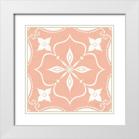 World Tour Pattern IIC White Modern Wood Framed Art Print with Double Matting by June, Dina