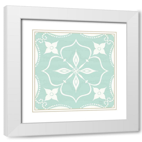 World Tour Pattern IID White Modern Wood Framed Art Print with Double Matting by June, Dina