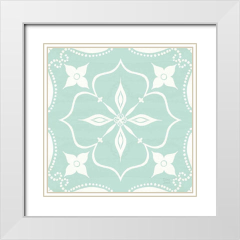 World Tour Pattern IID White Modern Wood Framed Art Print with Double Matting by June, Dina