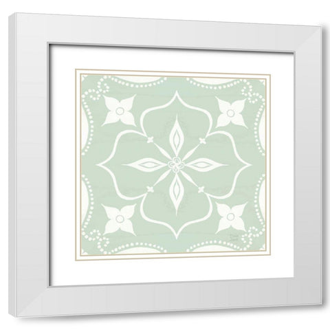 World Tour Pattern IIE White Modern Wood Framed Art Print with Double Matting by June, Dina