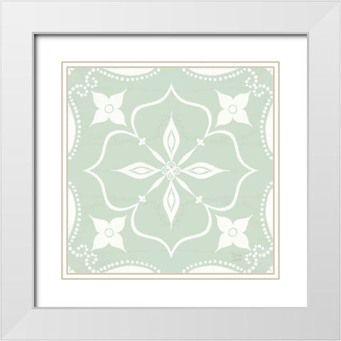 World Tour Pattern IIE White Modern Wood Framed Art Print with Double Matting by June, Dina