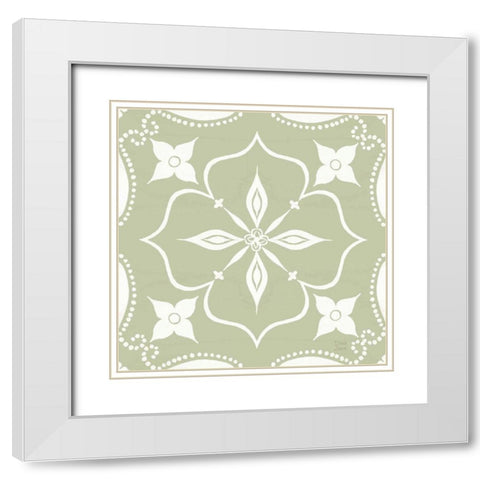 World Tour Pattern IIF White Modern Wood Framed Art Print with Double Matting by June, Dina
