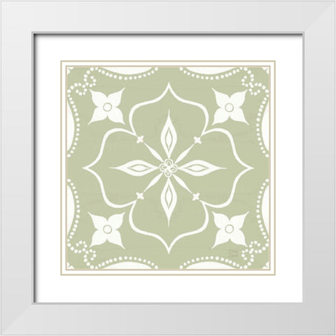 World Tour Pattern IIF White Modern Wood Framed Art Print with Double Matting by June, Dina
