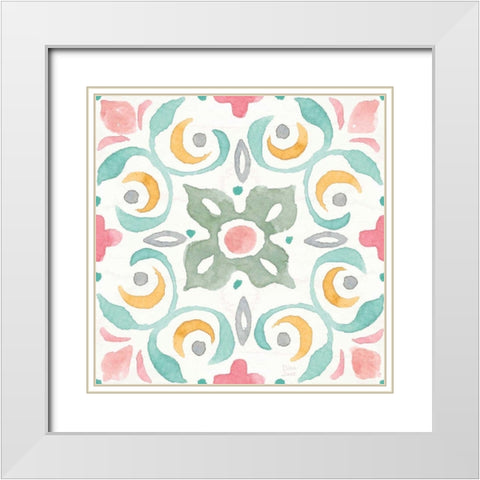 World Tour Pattern VIII White Modern Wood Framed Art Print with Double Matting by June, Dina