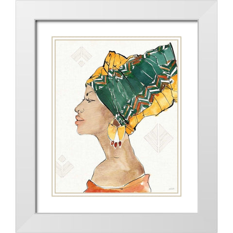 African Flair VII White Modern Wood Framed Art Print with Double Matting by Tavoletti, Anne