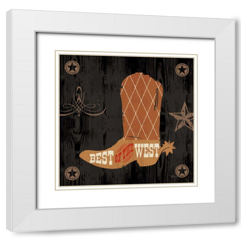 Saddle Up II White Modern Wood Framed Art Print with Double Matting by Pela Studio