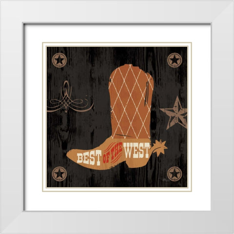 Saddle Up II White Modern Wood Framed Art Print with Double Matting by Pela Studio