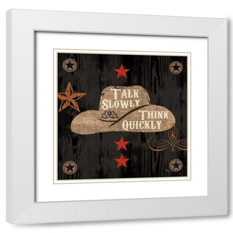 Saddle Up III White Modern Wood Framed Art Print with Double Matting by Pela Studio