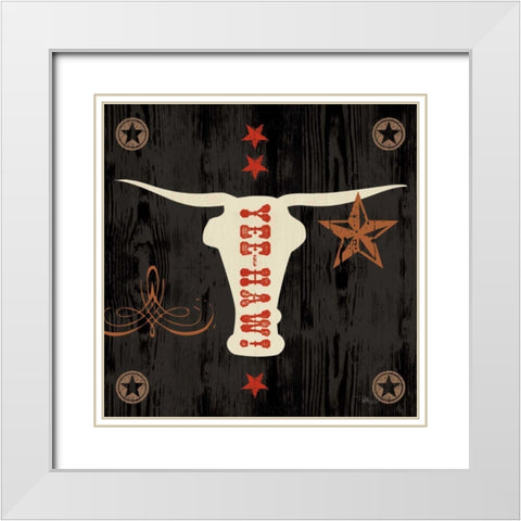 Saddle Up Icon IV White Modern Wood Framed Art Print with Double Matting by Pela Studio