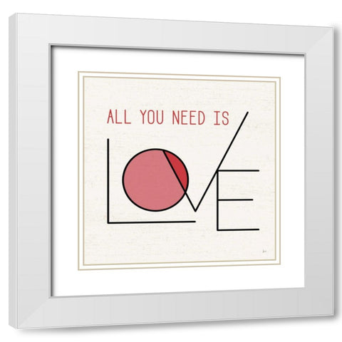 Love Letters I White Modern Wood Framed Art Print with Double Matting by Aiken, Jess