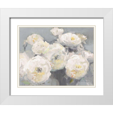Wild Roses Gray Crop White Modern Wood Framed Art Print with Double Matting by Hageman, Marilyn